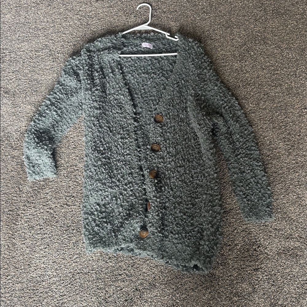 Cozy Textured Cardigan with Wooden Buttons